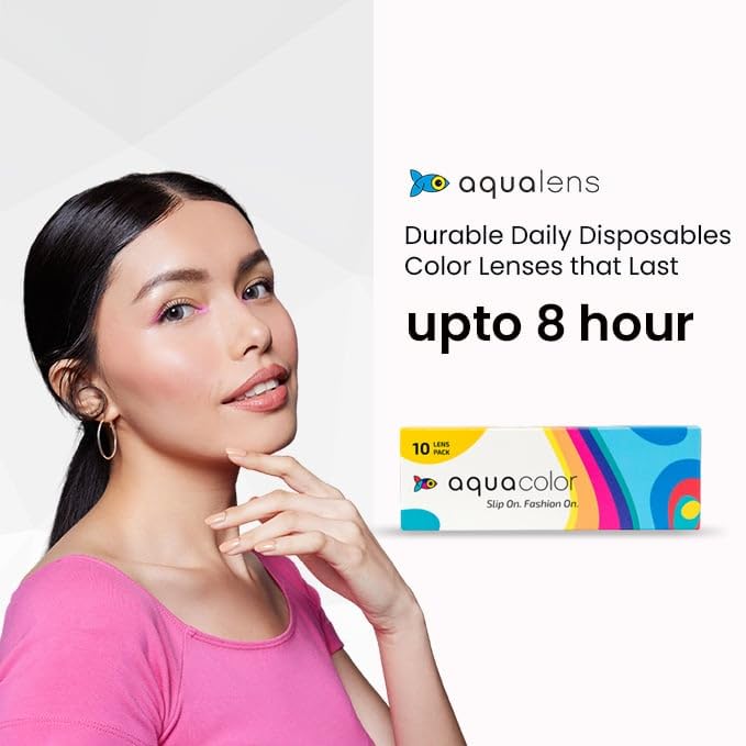 Aquacolor Daily Disposable Colored Lenses with 0 Power - Dusky Brown - (10 Lens/Box)