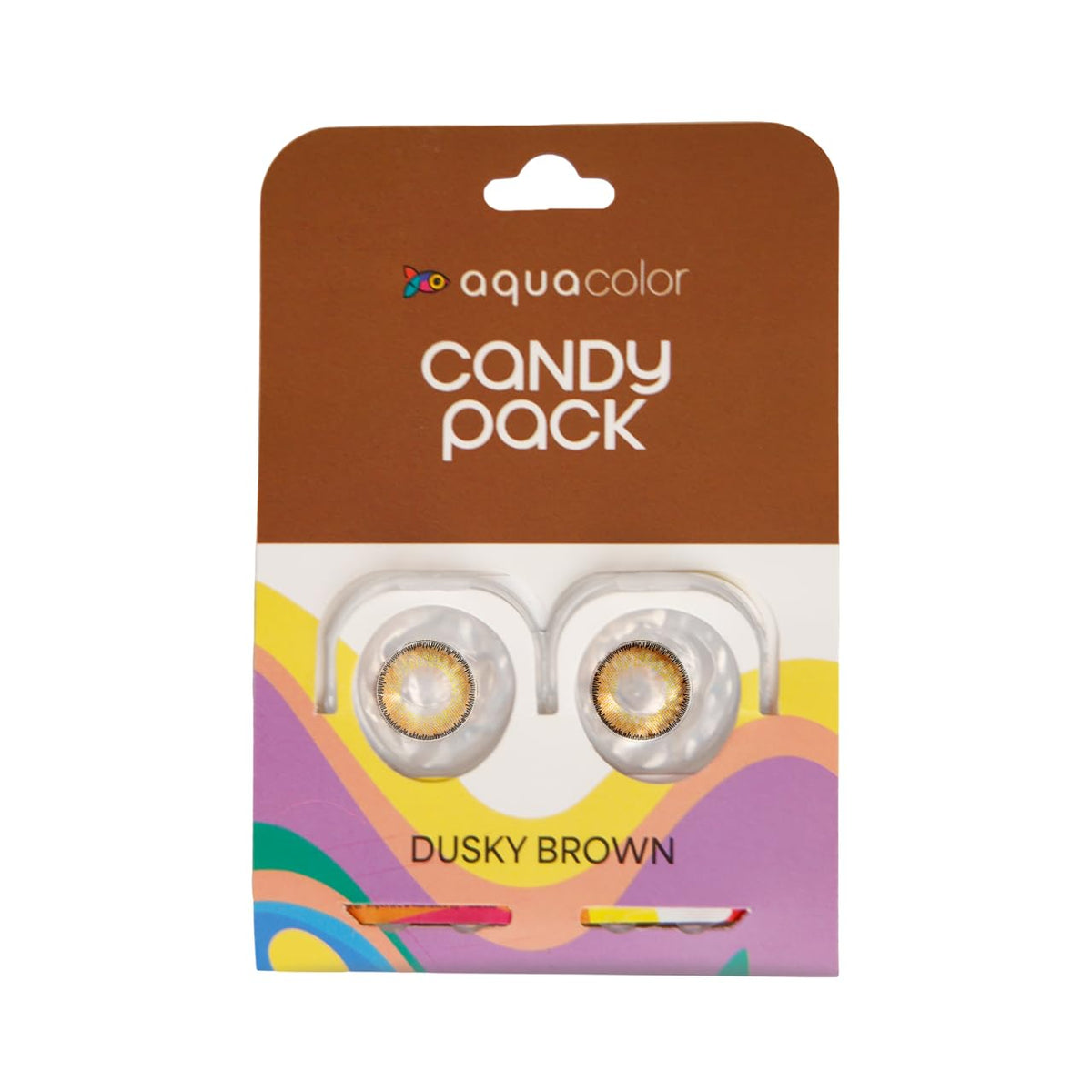 AQUALENS CONTACT LENSES Aquacolor Dusky Brown Candy Pack Zero Power Colored Spherical Lenses (2 Lens/Box), 1 Pair