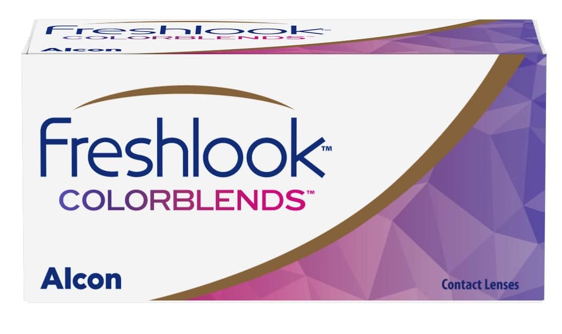 Freshlook Colorblends Monthly Cosmetic Contact Lenses, Zero Power (Plano), 1 Pair, for Natural and Beautiful Looking Eyes (Honey)