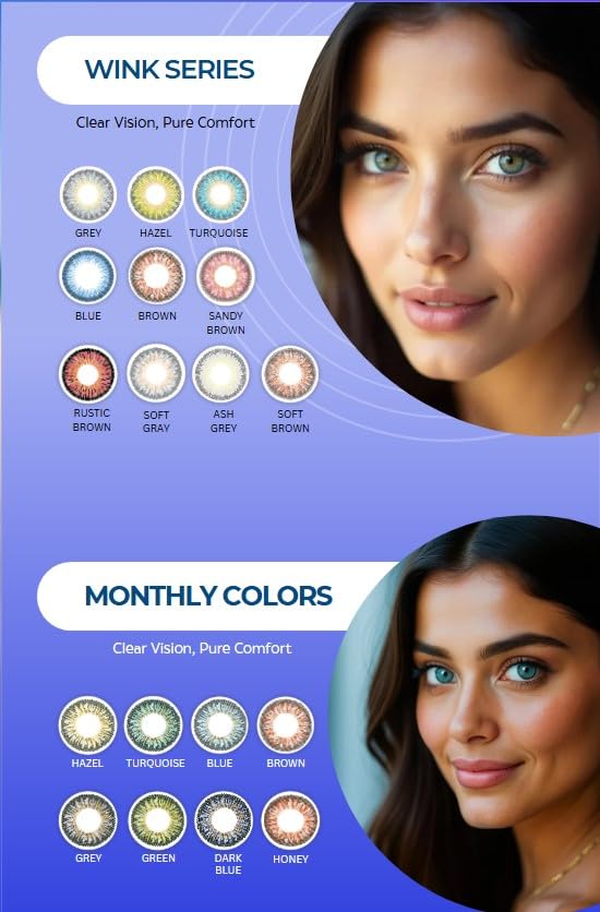 Ivalens Daily Fresh Color Contact lens Wink series 0 Power Dailies (2 Lens/Box - Gray Color