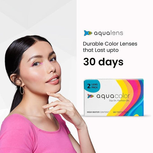 Aquacolor Monthly Disposable Colored Lenses with 0 Power - Mystery Hazel - (2 Lens/Box)