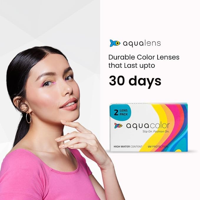 Aquacolor Monthly Disposable Colored Lenses with 0 Power - Mystery Hazel - (2 Lens/Box)