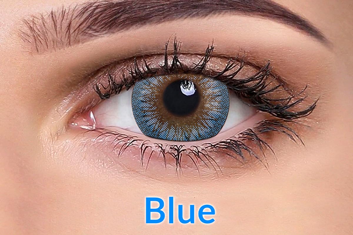 Ivalens Daily Fresh Color Contact Lens | Wink Series | Blue & Gray Combo Pack | 0 Power Dailies | 2 Lens per Box | Comfortable & Natural Eye Color Enhancement
