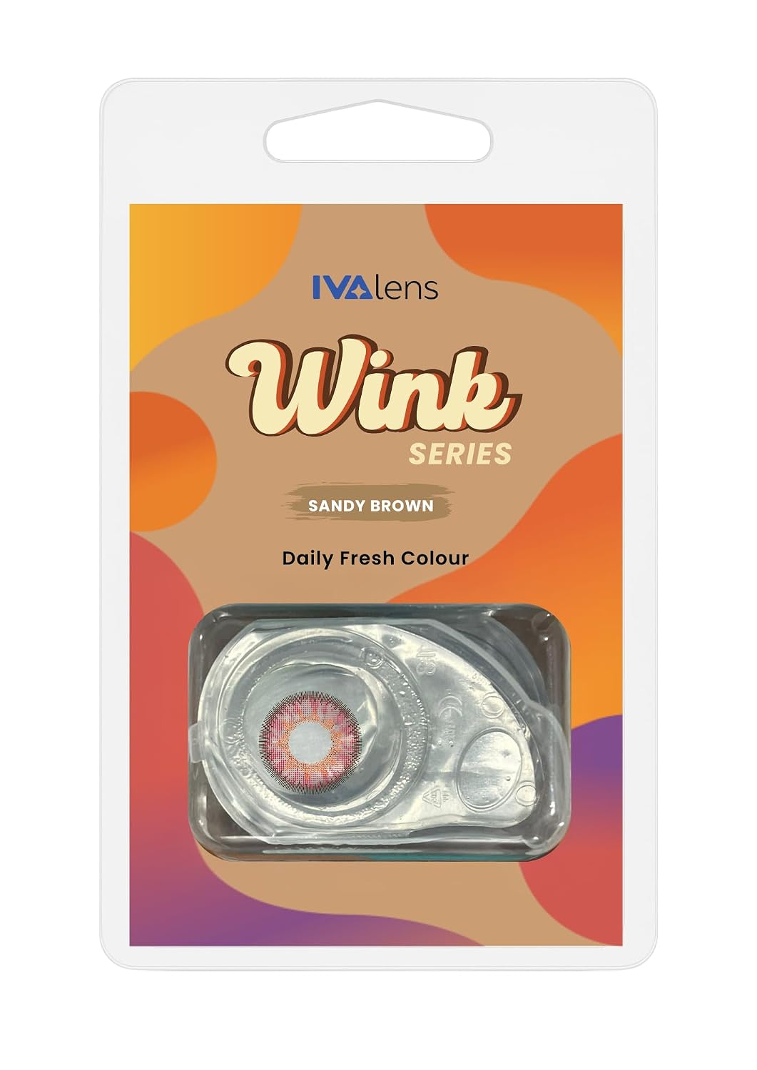 Ivalens Daily Fresh Color Contact lens Wink series 0 Power Dailies (2 Lens/Box)- Sandy Brown Color