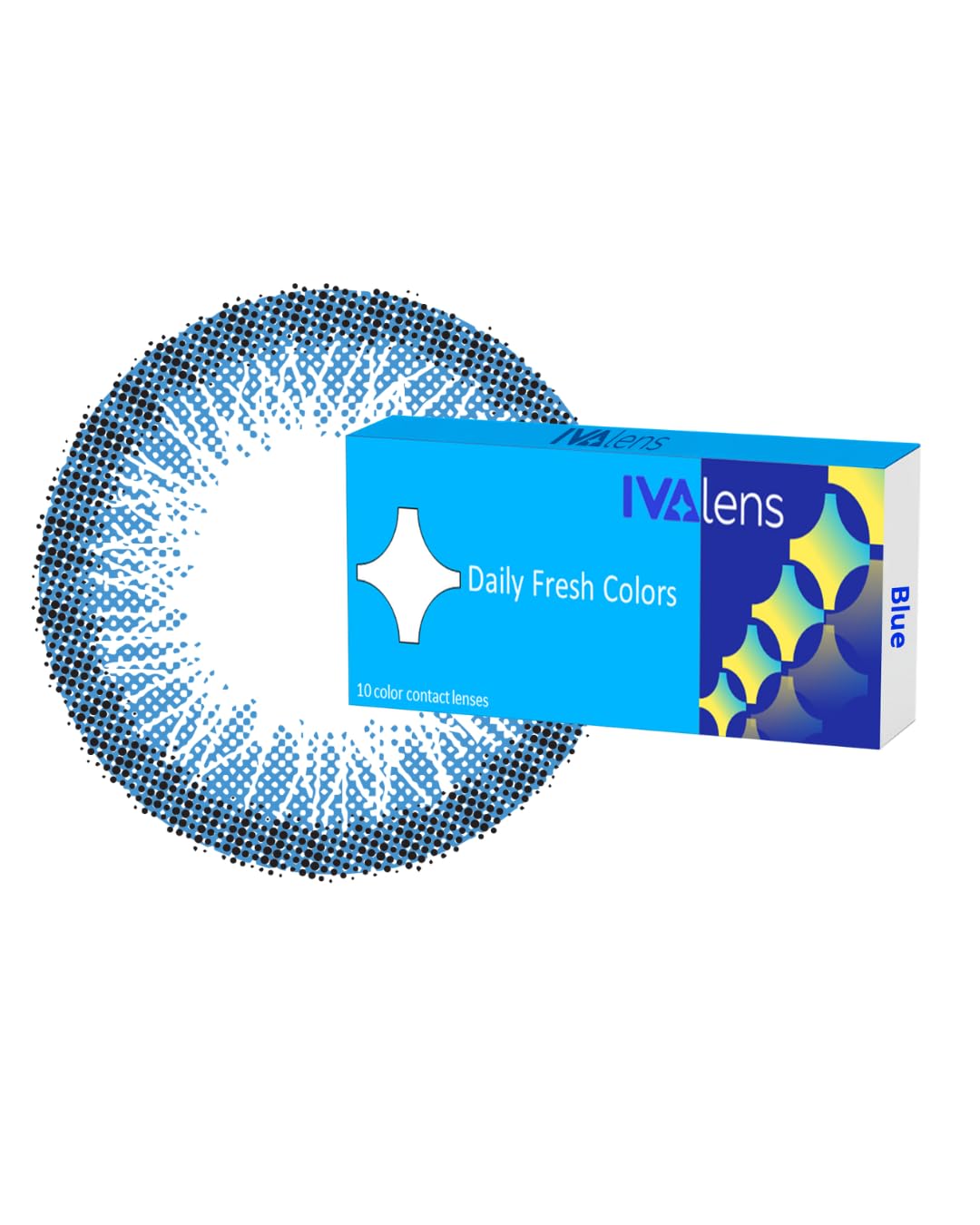 Ivalens Daily Fresh Color lens Plano Dailies 10 lens/Box - Blue Color