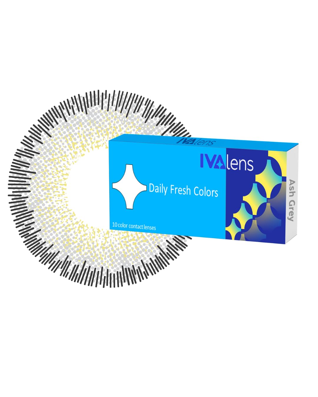Ivalens Daily Fresh Color lens Plano Dailies 10 lens/Box - Ash Gray Color