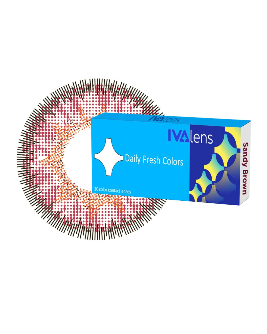 Ivalens Daily Fresh Color lens Plano Dailies 10 lens/Box - Sandy Brown Color