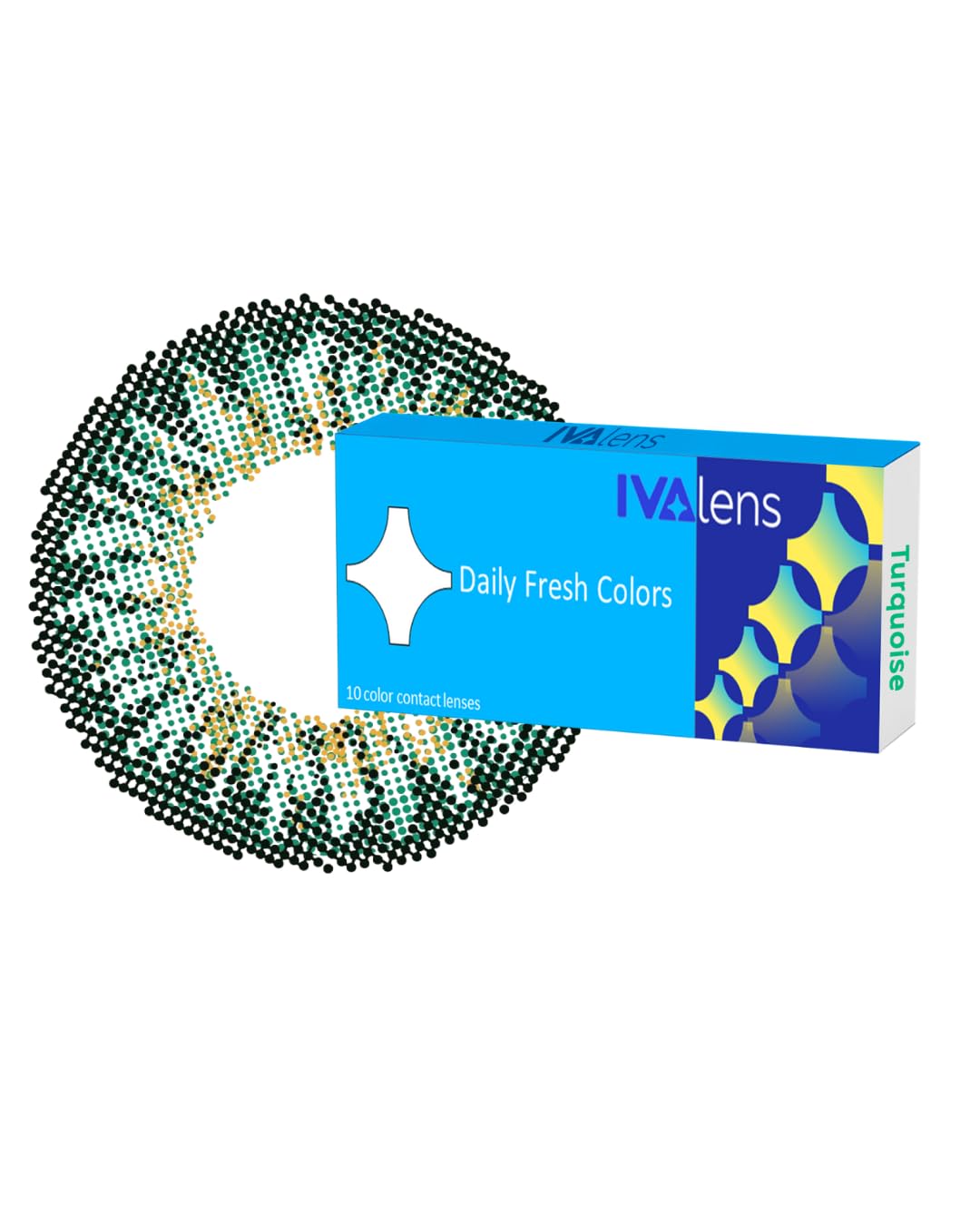 Ivalens Daily Fresh Color lens Plano Dailies 10 lens/Box- Turquoise Color