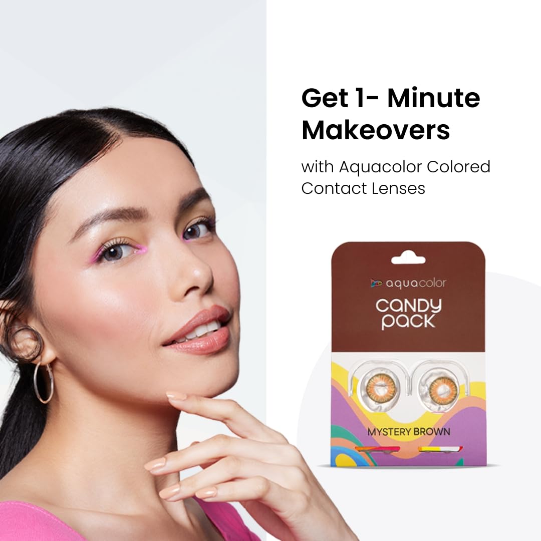 Aquacolor Mystery Brown Candy Pack Zero Power Colored Lenses (2 Lens/Box)