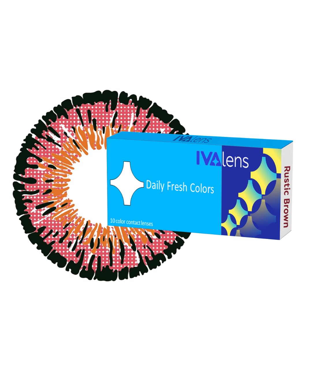 Ivalens Daily Fresh Color lens Plano Dailies 10 lens/Box - Rustic Brown Color