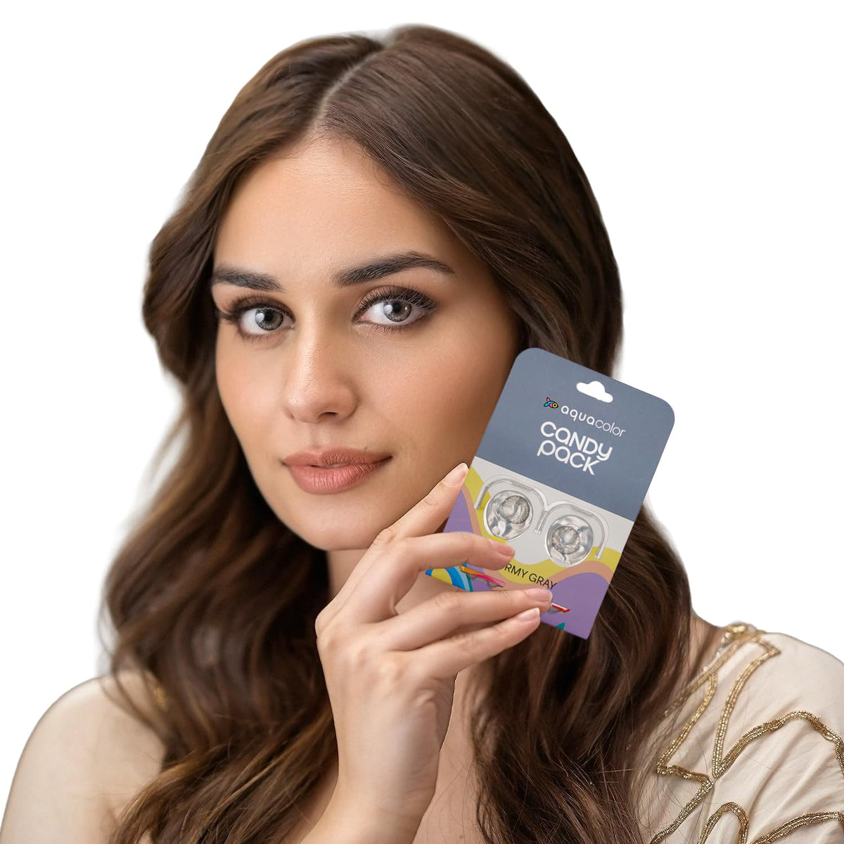 Aquacolor Spicy Grey Candy Pack Zero Power Colored Lenses (2 Lens/Box)