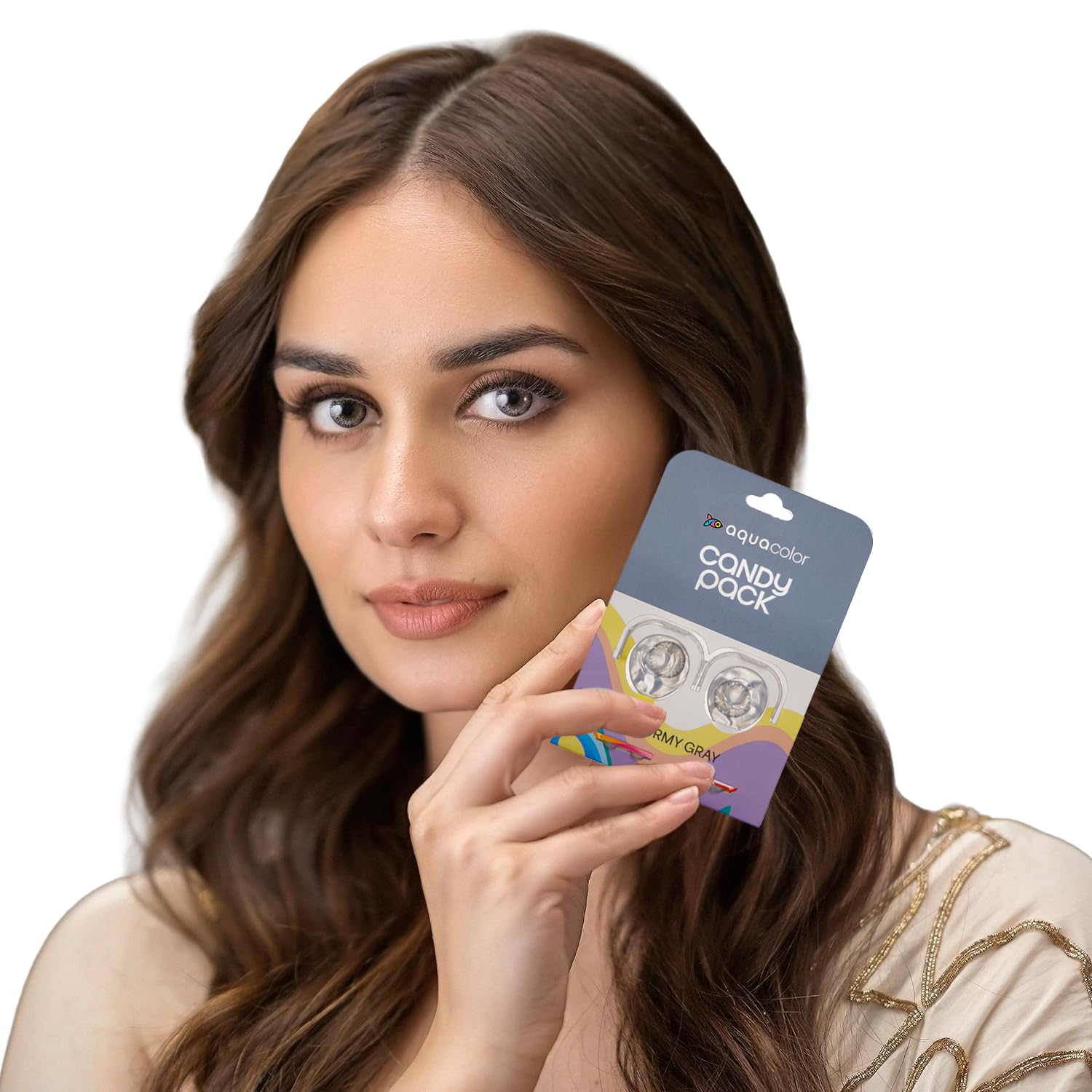 Aquacolor Spicy Grey Candy Pack Zero Power Colored Lenses (2 Lens/Box)