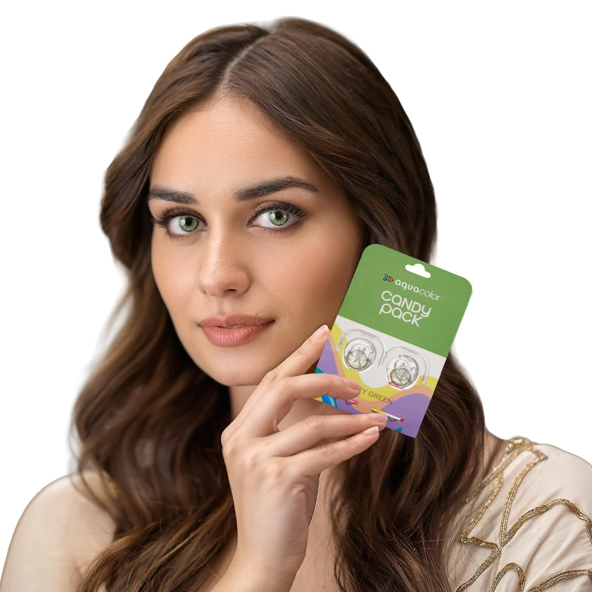 Aquacolor Envy Green Candy Pack Zero Power Colored Lenses (2 Lens/Box)