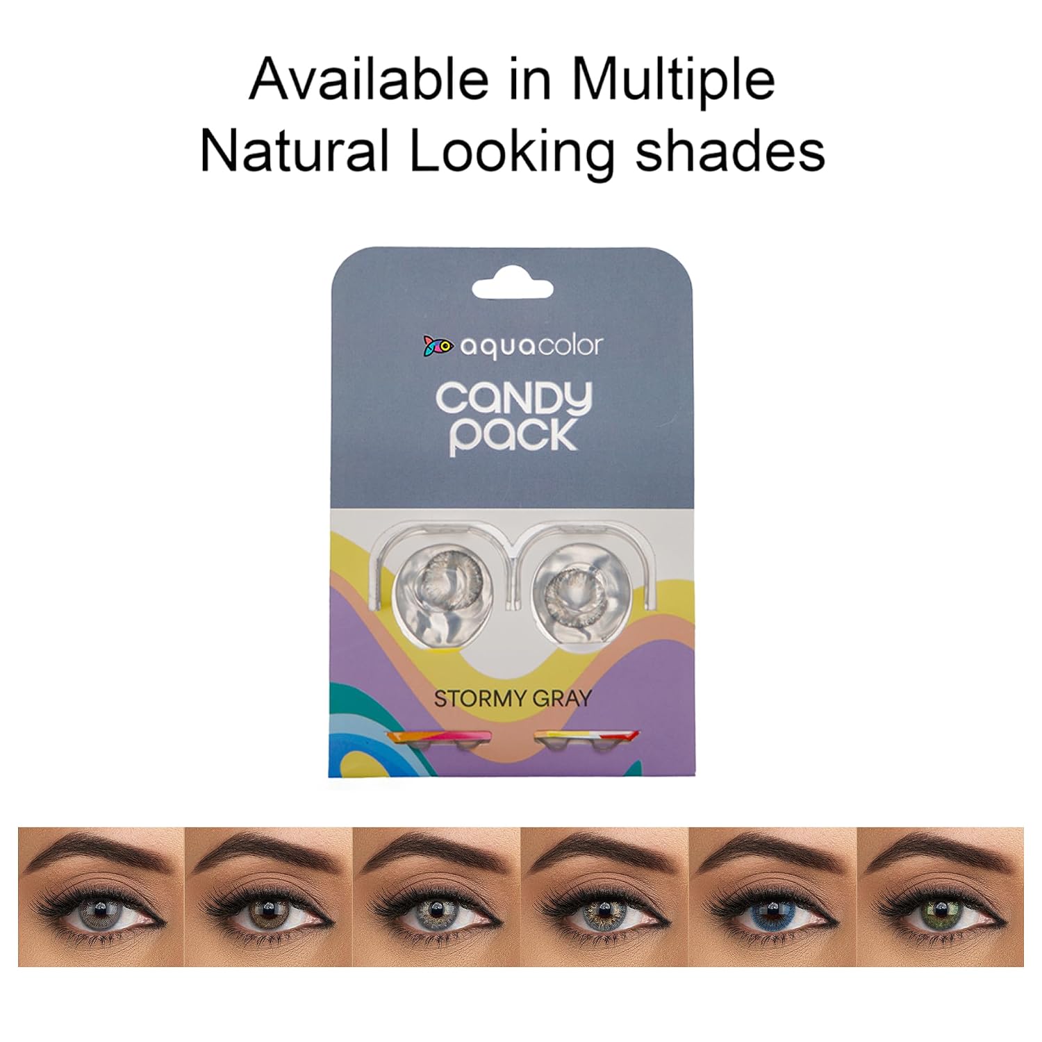 Aquacolor Daily Disposable Colored Lenses with 0 Power - Stormy Gray - (10 Lens/Box)