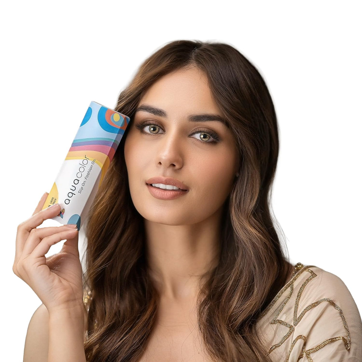 Aquacolor Daily Disposable Colored Lenses with 0 Power - Dusky Brown - (10 Lens/Box)
