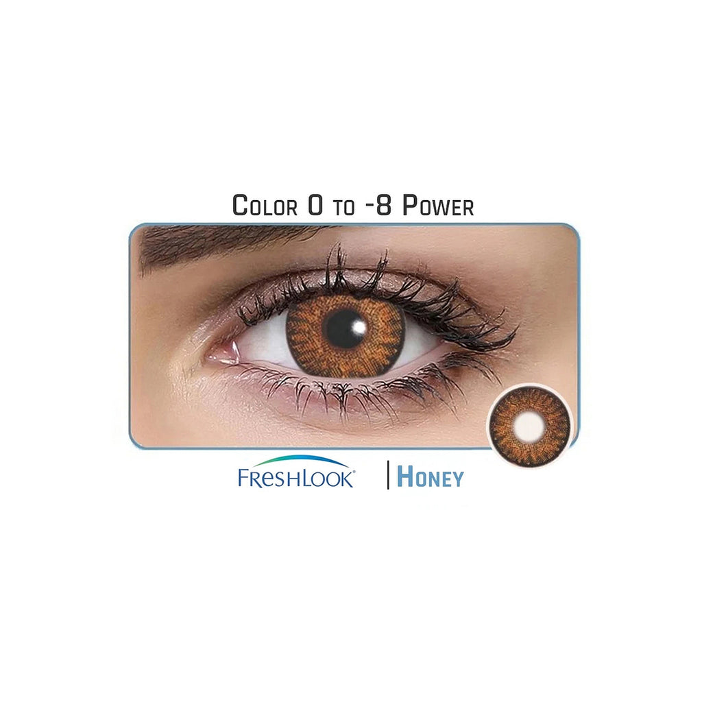 Freshlook Colorblends Monthly Cosmetic Contact Lenses, Zero Power (Plano), 1 Pair, for Natural and Beautiful Looking Eyes (Honey)