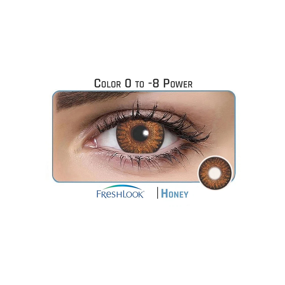 Freshlook Colorblends Monthly Cosmetic Contact Lenses, Zero Power (Plano), 1 Pair, for Natural and Beautiful Looking Eyes (Honey)